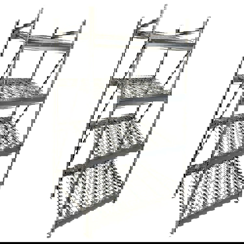 Storage Racks; Material: Steel ; Color: Silver ; Finish: Powder Coated ; Number Of Shelves: 4 ; Gauge: 14